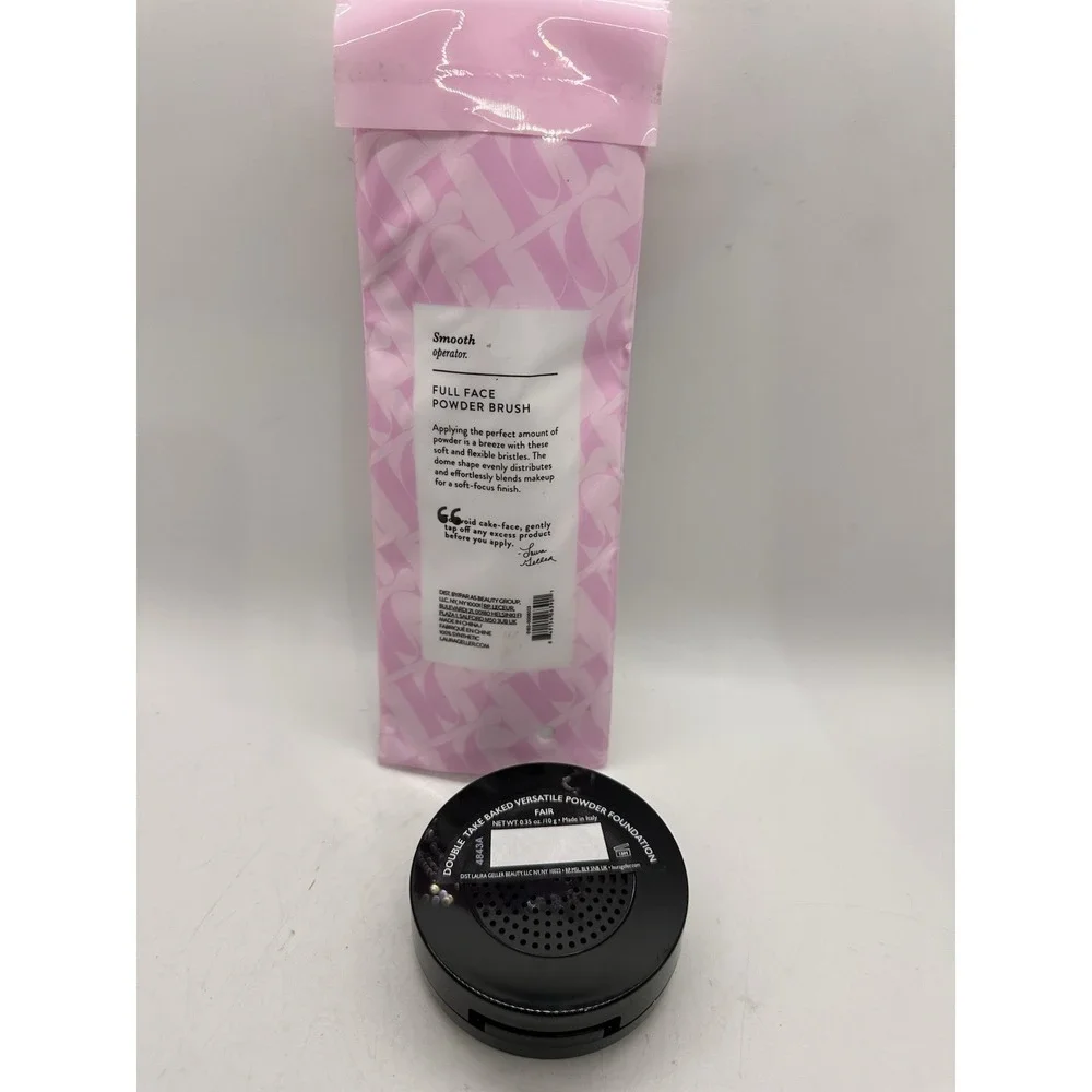 Laura Geller Double‎ Take Baked Versatile Powder Foundation Fair + Brush